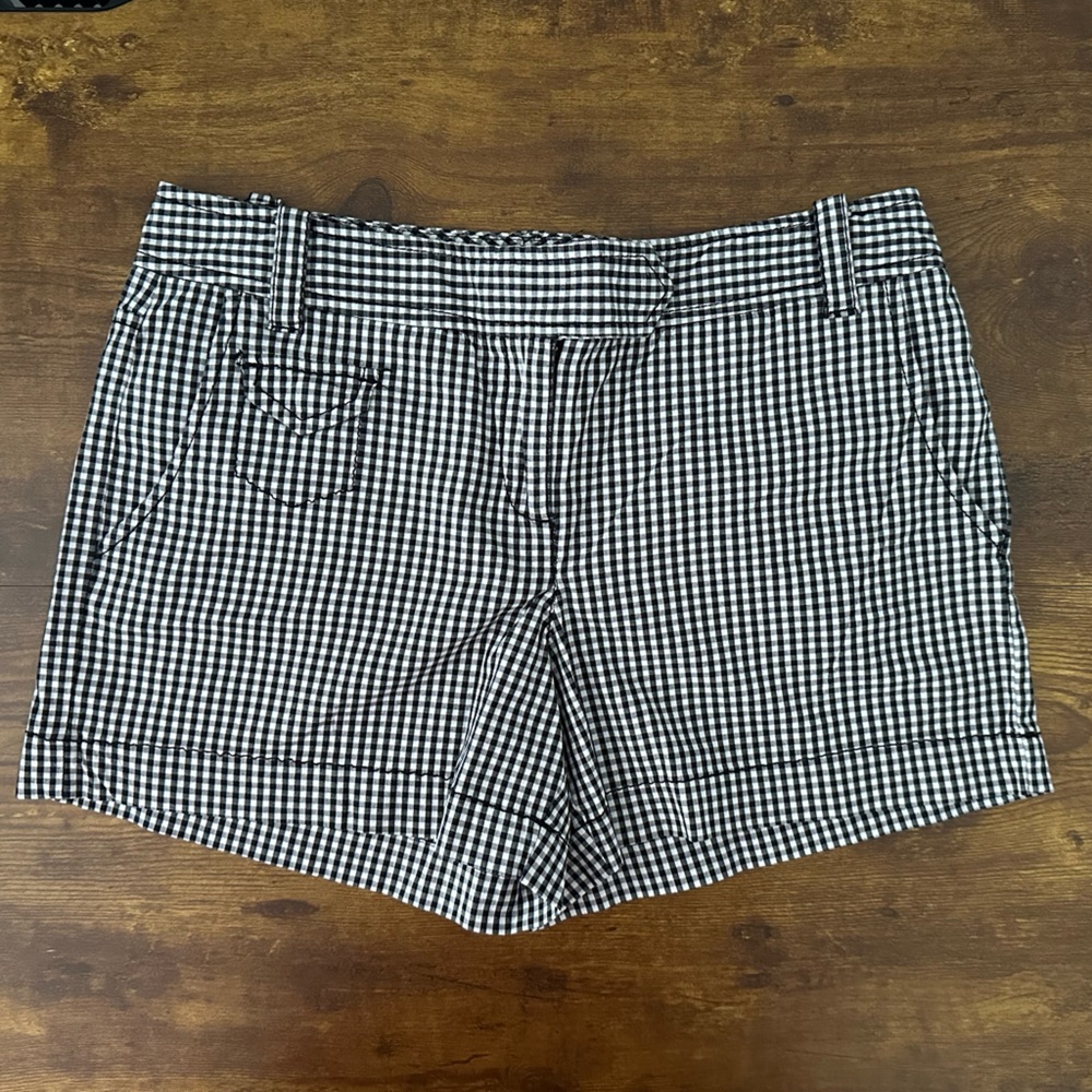 Ann Taylor LOFT Black and White Checkered Women Shorts